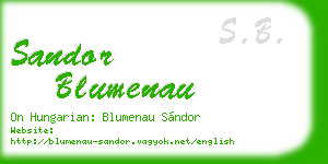 sandor blumenau business card